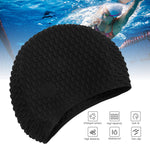 El Regalo 1 PC Silicon Bubbled Swimming Cap for Teens/Adults- Silicone Thickened Long Hair Silicone Swimming Cap (Black)