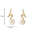 El Regalo Twist Rhinestone Encrusted Pearl Earrings- Fancy Pearl Earrings for Girls & Women