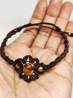 El Regalo Natural Gemstone Tiger Eye Anklet for Girls & Women | Bohemian Style Tiger Eye Adjustable Anklet/Bracelet/Armlet for Girls & Women