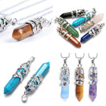El Regalo Natural Quartz Stones Healing Point Bullet Pencil Point Shape Crystal Chakra Pendant Necklace - Perfect Valentines Day Gift for Girls & Women (Rose Quartz (Pink))