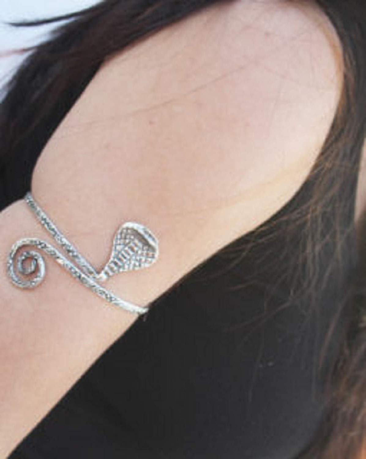 El Regalo Oxidized German Silver Snake Armlet/Arm-bracelet/Bajuband for Girls & Women | Serpent Arm Bracelet