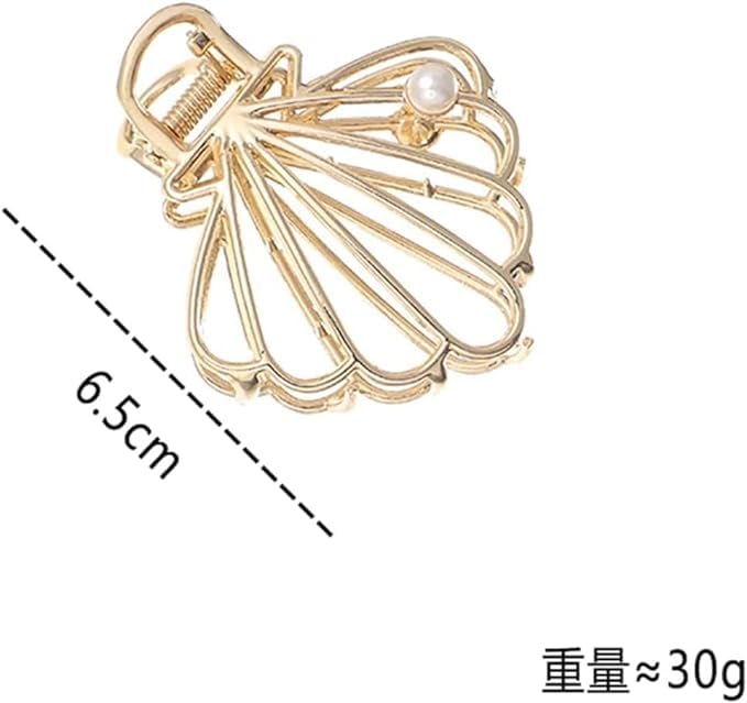 El Regalo 1 PC Pearl Shell Oyster Hair Claw Party Clutcher for Girls & Women- Elegant Fashionable Jaw Hair Clamp Secure Grip for Party Banquet for Women