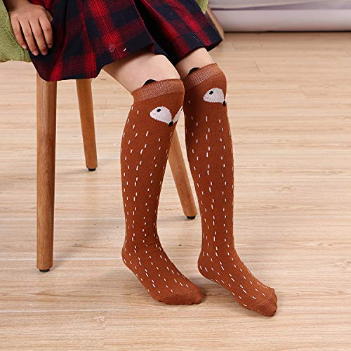El Regalo Girls Casual Cotton Cartoon Warm Socks/Tights (Brown) | Socks