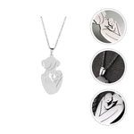 El Regalo Cute Stainless Steel Mother-Baby Pendant Necklace for Women/New Moms- Anti Tarnish Mothers Day Gift/Baby Shower Gift (Silver)
