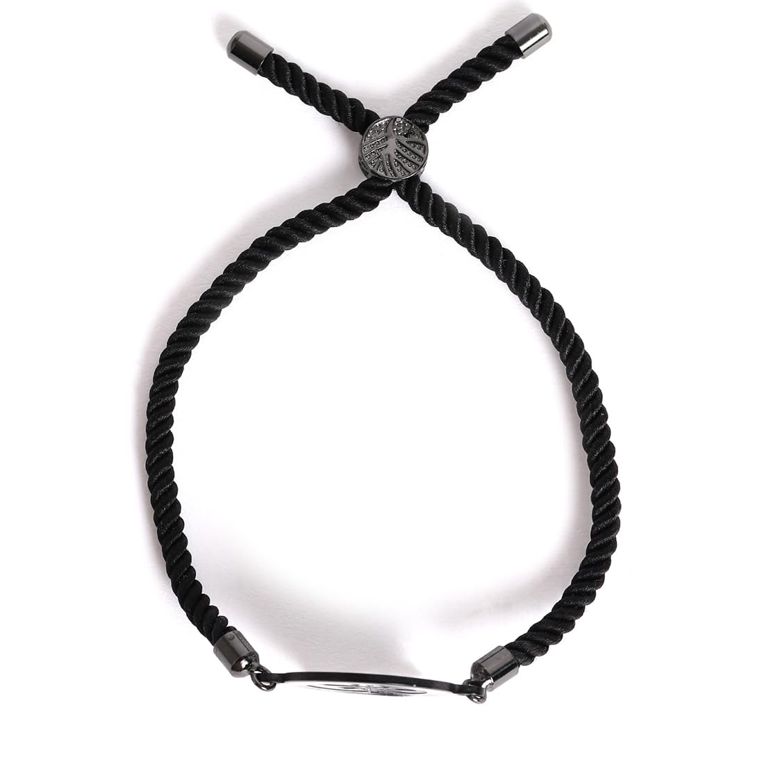 El Regalo 1 PC Stainless Steel OM/Aum Rakhi for Brother - Anti Tarnish Adjustable Rakhi Bracelet for Bhai/Bhatija- Comes with Message Card, Roli-Chawal & Rakhi Box (Black OM Rakhi)