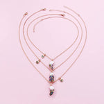 El Regalo 3 PCs BFF Best Friend Forever Split Heart Magnetic Matching Pendant Necklaces Set for Kids/Girls/Teens- Friendship Puzzle Necklaces Sets for Besties (Sparkly Off White Heart)