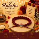El Regalo Braided Superhero Charm Bracelet Rakhi for Kids & Teen Brothers- Star Emblem - Maroon