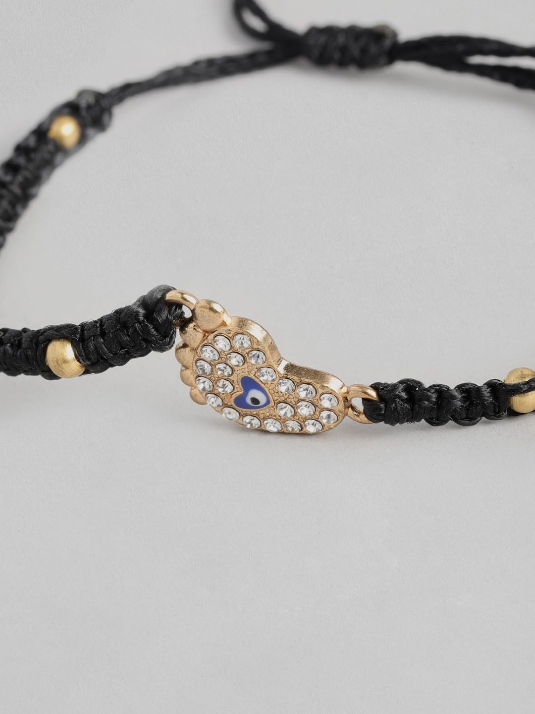 El Regalo Evil Eye CZ Bracelet Rakhi for Brother with Roli Chawal & Rakhi Message Card - Lucky Protection Rakhi to Avoid Negative Energies for Brother/Sister-in-Law/Niece or Nephew (Option-3)