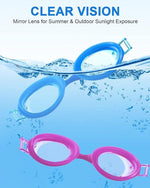 El Regalo Kids Swim Goggles Clear Wide Vision Swimming Goggles Anti Fog Kids Pool Goggles Silicone Frame Children Goggles (upto 9 years old kids) (Blue)