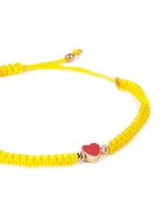El Regalo 1PC Elegant Heart Bracelet Rakhi for Brother/Bhai with Roli-Chawal & Rakhi Gift Box - Handwoven, Minimalist Design & Beautifully Packed (Yellow)
