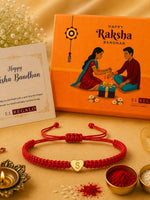 El Regalo Red Ethnic Rakhi Dori Unisex Rakhi-Adults - S letter