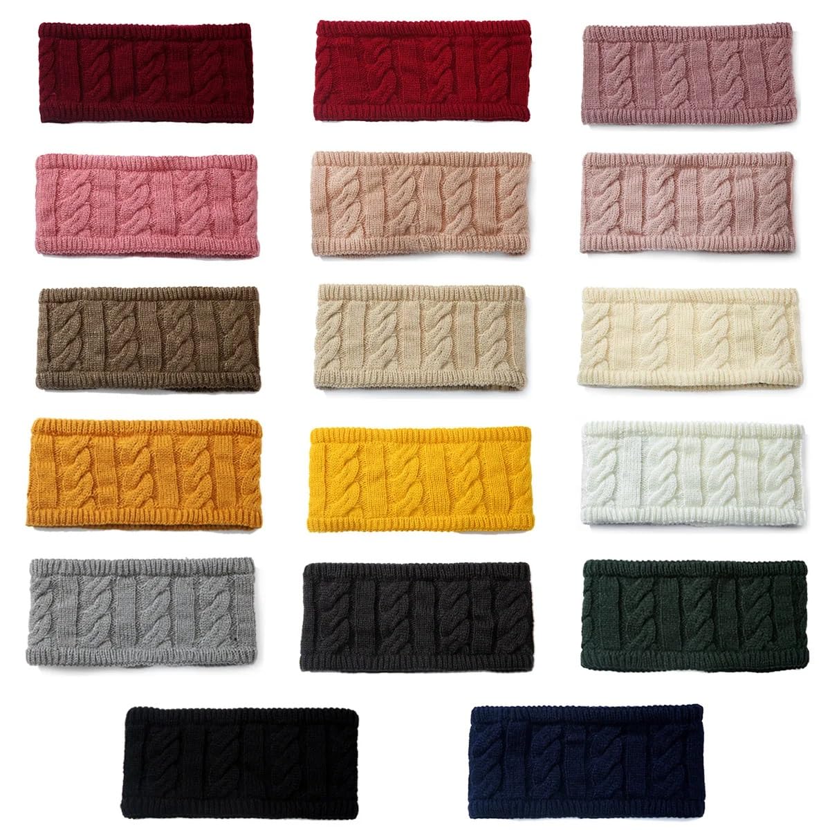 El Regalo 1 PC Winter Knitted Fleece Warm Unisex Headbands for Men & Women- Ear Warmer Headband Hair Band Wool Head Wraps Winter Unisex Ear Warmers (Bean Paste Pink)