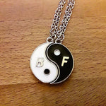 El Regalo 2 pack Yin Yang Couple Pendant Necklace Set with chain For Men and Women