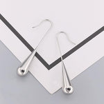 El Regalo Womens Luxury Stainless Steel Water Drop/Tear Drop Minimalist Earrings- Elegant Anti Tarnish Thread Western Earrings (Silver)