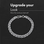 El Regalo Stainless Steel Cuban Chain Bracelet for Men | Jewelry Gift for Him (7mm Textured Width)