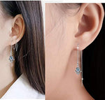El Regalo 1 Pair Evil Eye Hamsa Hand Earrings - Small Dangle Hoop Earring Dainty Blue Small Simple Hypoallergenic Earrings for Girls & Women (Evil Eye Hamsa Hand Threader)