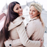 El Regalo 1 PC Knitted Winter Woolen Warm Headband with Buttons for Face Mask Cover | Cold Weather Hair Accessories Head Wrap | Criss Cross Bow Winter Headbands for Girls/Teens/Women (Off White)