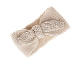 El Regalo 2 PCs Turban Wool Headband - Warm Rabbit Knot Hair Band, Knit Head Wrap for Baby Girls, Newborns and Toddler (Pink & White)
