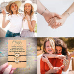 El Regalo 2Pcs Bff Best Friends Sun Moon Pinky Promise Friendship Bracelet/Couple Bracelets, Bff Long Distance Matching Bracelets For Besties For Girls (Silver)