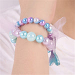 El Regalo Kids Girls Mermaid Princess Necklace & Bracelet Set (Ocean Blue)