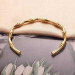 El Regalo Anti Tarnish/No Rust Stainless Steel Bracelet for Girls & Women- Stainless Steel Openable Bracelet (Bamboo Style)