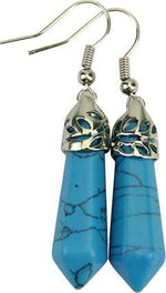 El Regalo Silver Plated with Multi Contemporary Earrings for Girls, Women, Blue Howlite Turquoise