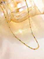 El Regalo 1 Pc Stainless Steel No Rust/Anti Tarnish Quinn Necklace In Multi- Dainty Multi Colored Stainless Steel Chain Necklace For Women