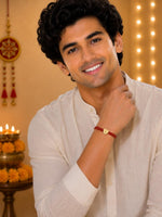 El Regalo Red Ethnic Rakhi Dori Unisex Rakhi-Adults - V letter