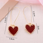 El Regalo Bohemian Style Simple Elegant Red Drip Heart Earrings for Girls & Women | Simple & Elegant Boho Fashion Earrings- Trendy Heart Dangle Hook Earrings