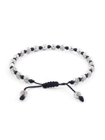 El Regalo 2 PCs Boho Macrame Adjustable Oxidized German Silver Bead Anklet for Girls & Women (Flower Beads)