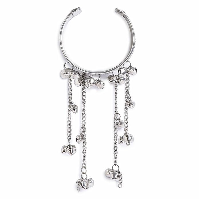 El Regalo Bhaiya Bhabhi Rakhi Set -German Silver Ghungroo Tassel Bracelet Rakhi with Red Thread Rakhi Set with Roli Chawal, Message Card in Gift Box