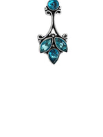 El Regalo 925 Silver Plated Vintage Stones Stud Earrings for Women & Girls (Ocean Blue)