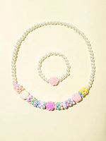 El Regalo Little Girls Necklace Bracelet Set | Kids/Toddlers Necklace, Bracelet Set - Beaded Necklace Bracelets for Toddlers Kids Colorful Princess Children Beads Necklace Jewelry Dress Up