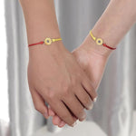 El Regalo Unisex 2 Pcs Sunflower Bracelets Set- Handmade Boho Sunflower Daisy BFF Friendship Bracelets Adjustable Braided Rope Pinky Promise Bracelets (Red)