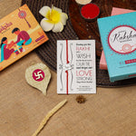El Regalo 1PC Simple Lotus Flower Rakhi for Brother- Minimalist Lotus Thread Rakhi with Roli Chawal, Rakhi Message Card in Rakhi Gift Box (Option-1)
