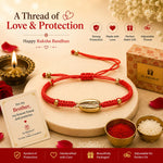 El Regalo Red Silk Thread Golden Shell Rakhi for Brother - Elegant Lucky Cowrie Shell Rakhi with Roli Chawal in Gift Box (Red Golden Shell)