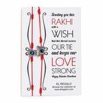 El Regalo 2PCs Evil Eye Rakhi Combo Set for Bhai-Bhabhi or Bhai-Bhatija/Bhatiji- 2 Evil Eye Rakhis with Roli Chanwal, Rakhi Card in Rakhi Gift Box (Option-8)