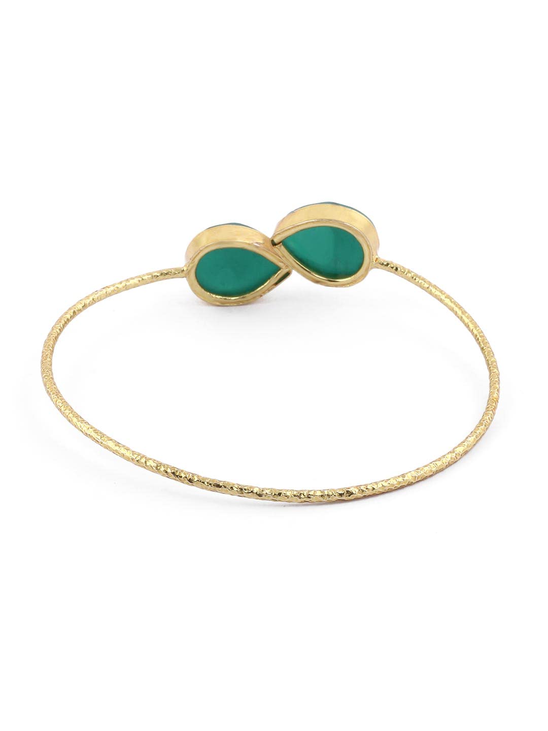 El Regalo Gold Plated Gemstone Cuff Bracelets for Women Natural Raw Rough Quartz Healing Crystal Cuff Bracelet Bangle (Emerald Green Quartz)