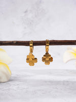 El Regalo Stainless Steel Clover Trio Hoop Earrings - Gold Edition - Multi Dangle Four-Leaf Clover Earrings for Women - Beautiful & Luxurious Design