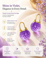 El Regalo Elegant & Graceful Aquamarine Austrian Crystal Earrings for Girls & Women- Sparkly Austrian Crystal Disco Ball Earrings (Misty Purple)