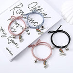 El Regalo Unisex 2pcs BF Magnetic Rainbow Couple Bracelet- Stretch Matching Relationship Bracelet for for Best Friends/Besties/Couples (Option-2)