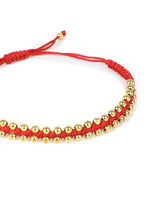 El Regalo Simple, Minimalist Beaded Bracelet Rakhi for Brother/Bhai with Roli-Chawal For Men, Rakhi Message Card in Rakhi Gift Box (Golden Red)