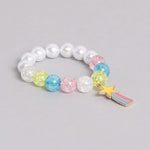 El Regalo 3 PCs Kids Girls Necklace, Bracelet & Earrings Jewelry Set- Girls Beaded Charms Princess Jewelry Set (Rainbow Star Charms Jewelry Set)