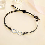 El Regalo 1 PC Infinity Charm Thread Adjustable Anklet for Girls & Women - Minimilist Infinity 1 Leg Anklet (Silver)