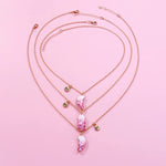 El Regalo 3 PCs BFF Best Friend Forever Split Heart Magnetic Matching Pendant Necklaces Set for Kids/Girls/Teens- Friendship Puzzle Necklaces Sets for Besties (Pink Sparkling Heart BFF)
