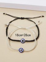 El Regalo Unisex 2PCs Evil Eye Best Friends/Couples Bracelets Set for Besties/Best Friends- Pinky Promise Distance Evil Eye Bracelets Set