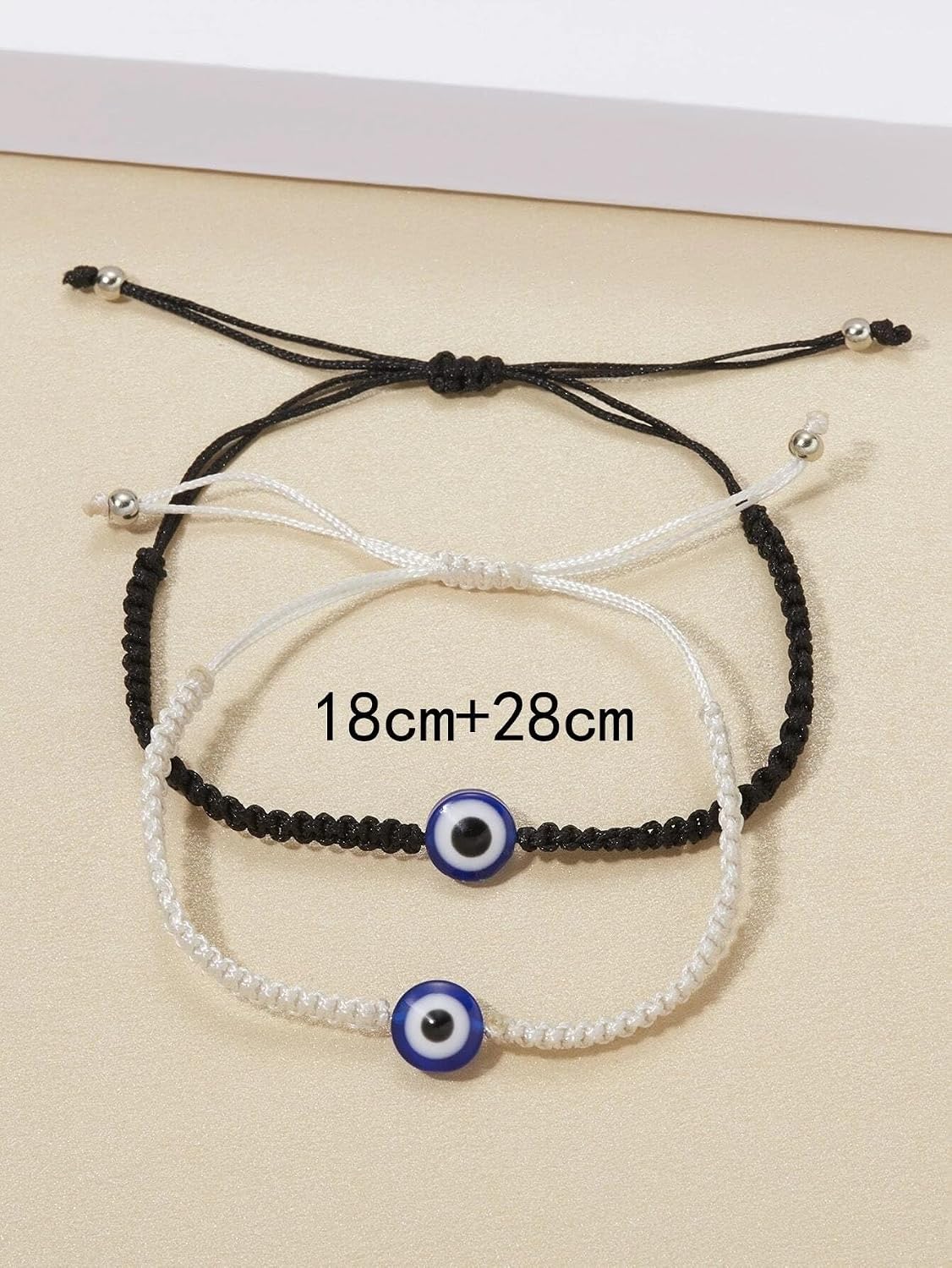 El Regalo Unisex 2PCs Evil Eye Best Friends/Couples Bracelets Set for Besties/Best Friends- Pinky Promise Distance Evil Eye Bracelets Set