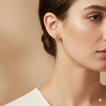 El Regalo Stainless Steel Pearls/Flower Earrings- Minimalist & Elegant Pearl Decor Stud Earring for Kids/Girls/Teens/Women (Rose Bud stud)
