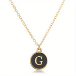El Regalo Name Initials Personalized Letter Unisex Pendant Necklace- Enameled Name Letter Small Pendant with Stainless Steel Chain (G Letter)