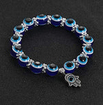 El Regalo 2 PCs Evil Eye Couple Jewelry Set- Evil Eye Big Leather Rope Necklace & Bracelet Set Best Friends/Besties/Couple- Women Men- Valentine's Day Gift (Evil Eye Jewelry Set- 4)